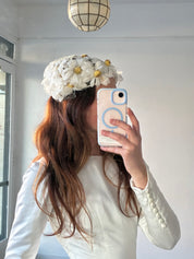 60s Daisy Flower Bridal Hat