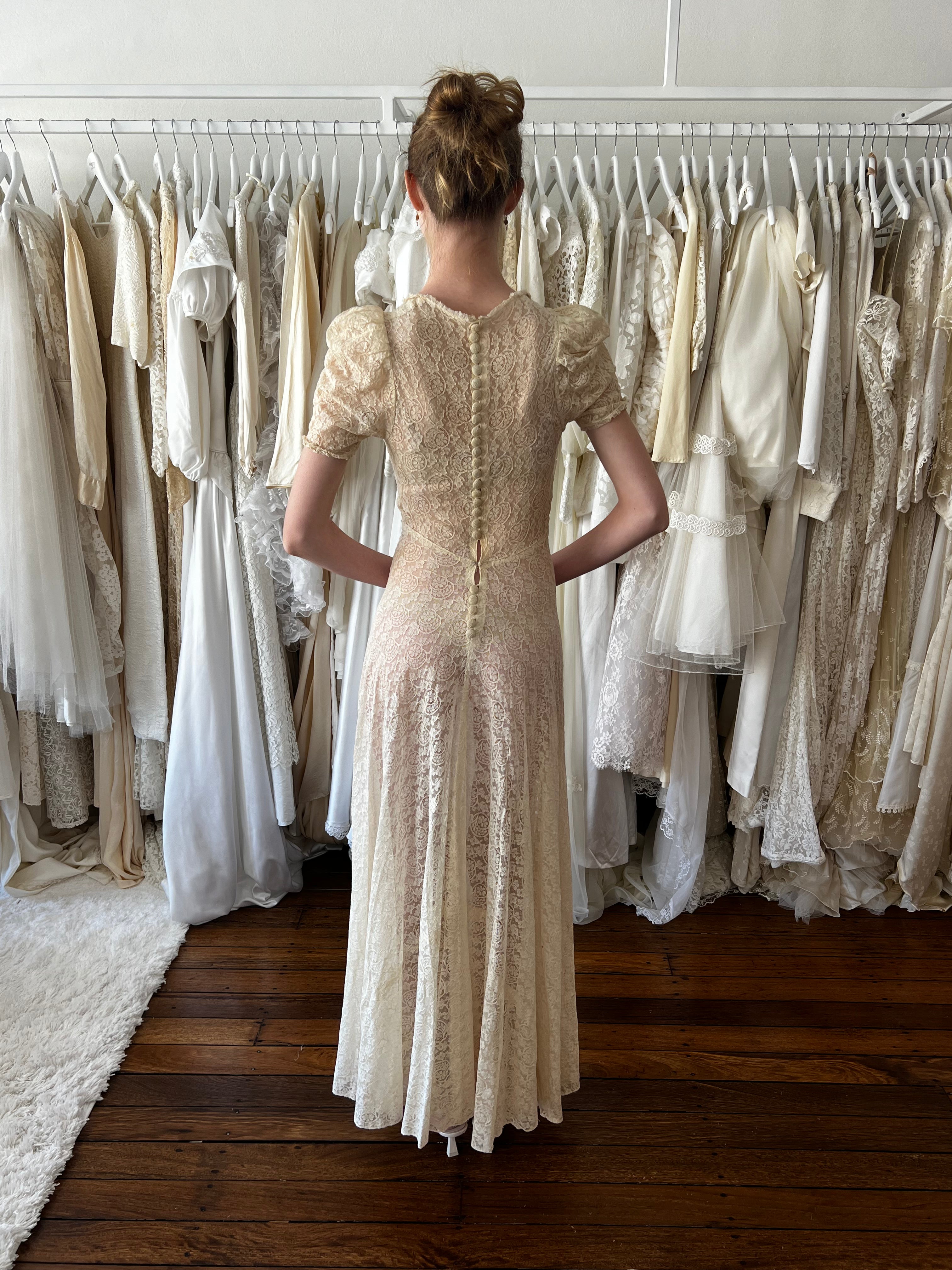 1924 Golden Lace Dress