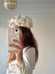 60s Daisy Flower Bridal Hat