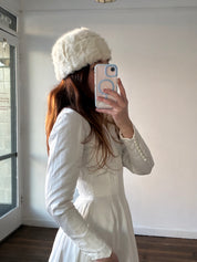 60s Faux Fur Bridal Hat