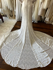 30s Silk and Lace Panel Art Deco Dress