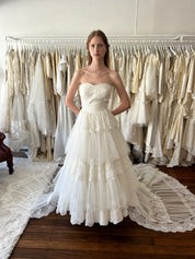 1957 Strapless Tiered Skirt Ballgown