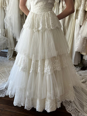 1957 Strapless Tiered Skirt Ballgown