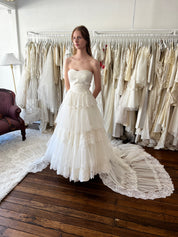 1957 Strapless Tiered Skirt Ballgown