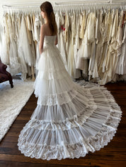 1957 Strapless Tiered Skirt Ballgown