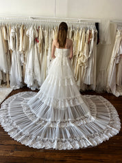 1957 Strapless Tiered Skirt Ballgown