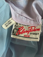 50s Periwinkle and Sky Blue Gathered Chiffon Mini
