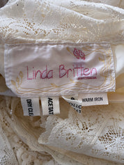 1985 Lace Mock-neck Dress with Basque Satin Belt