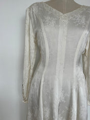 1960s Embossed Satin Dress