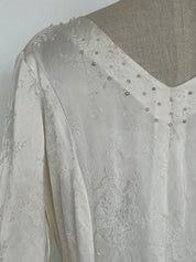 1960s Embossed Satin Dress