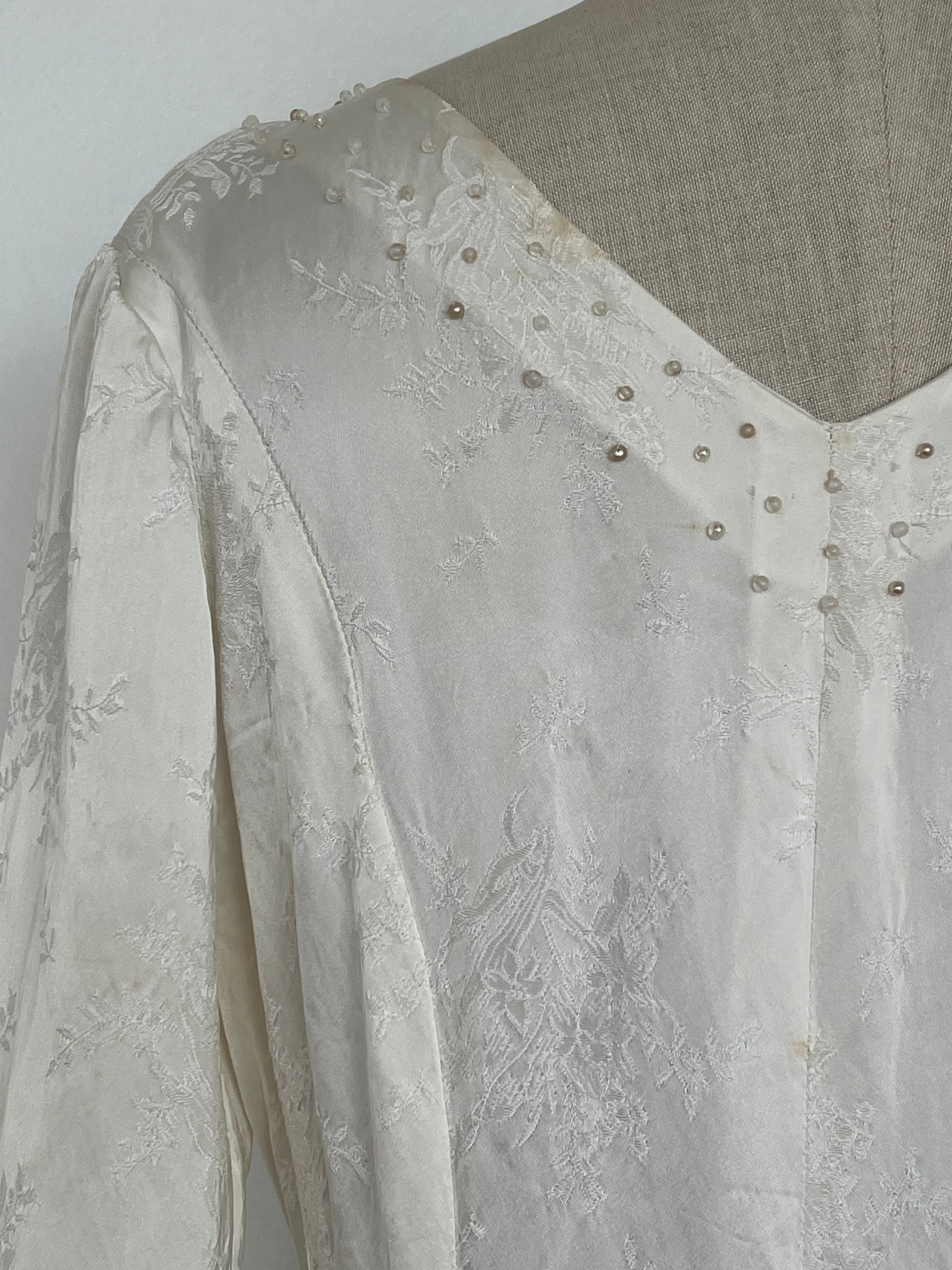 1960s Embossed Satin Dress