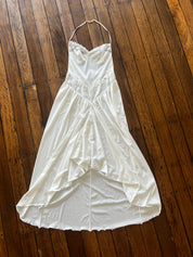 90s Backless Halter Lace Basque Waist Lingerie Dress