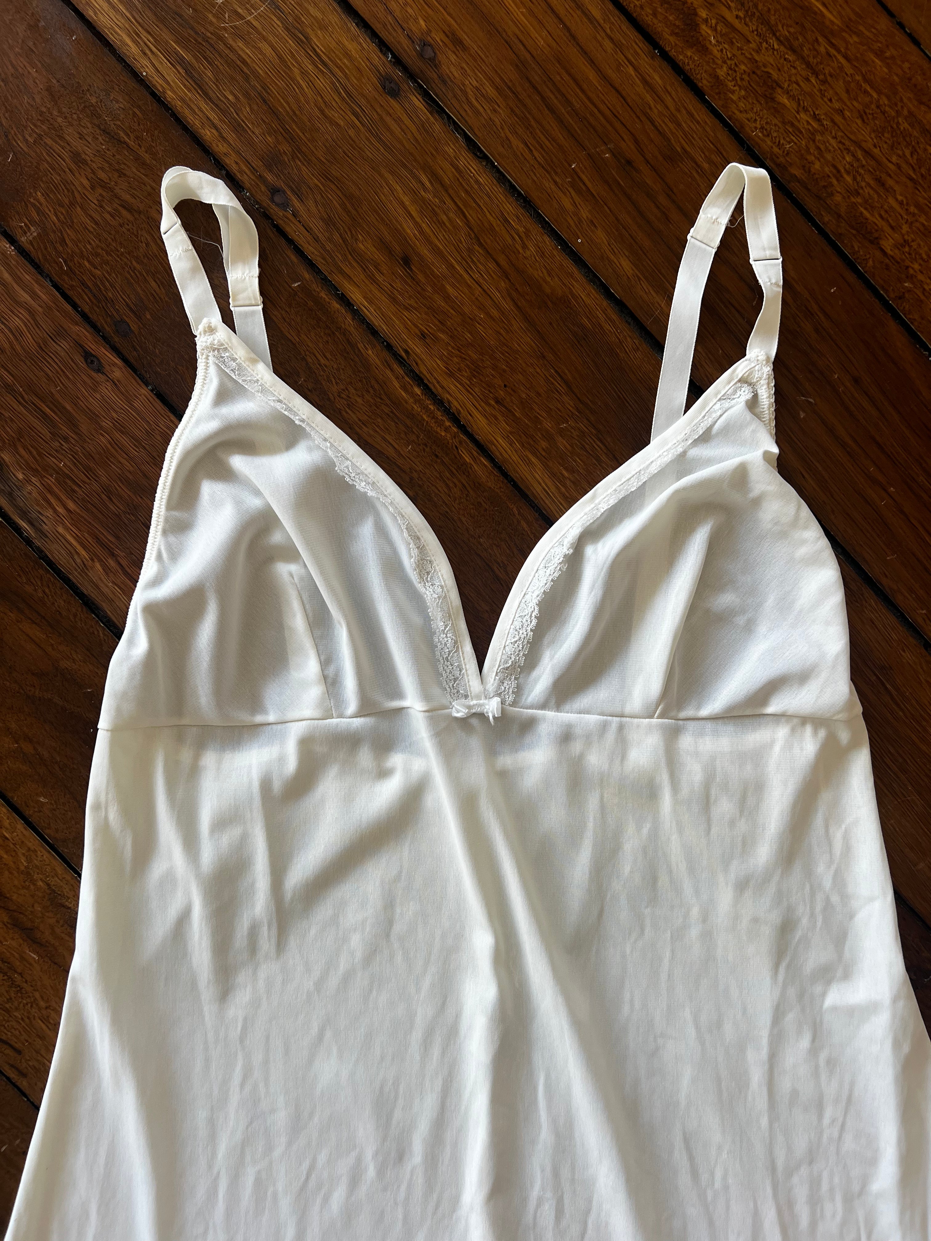 80s Plunge Neck Maxi Lingerie Dress