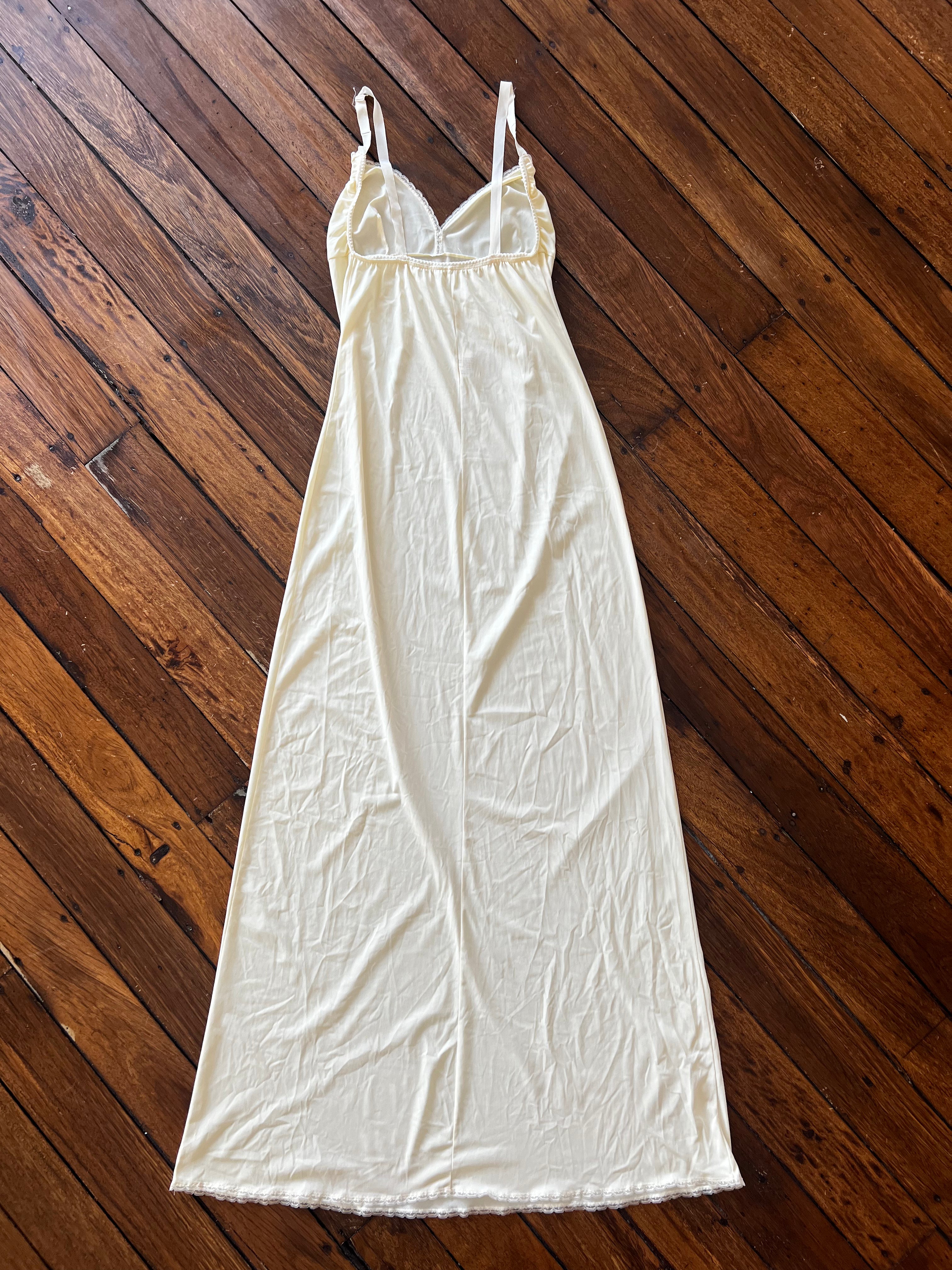90s Cream Maxi Lingerie Dress