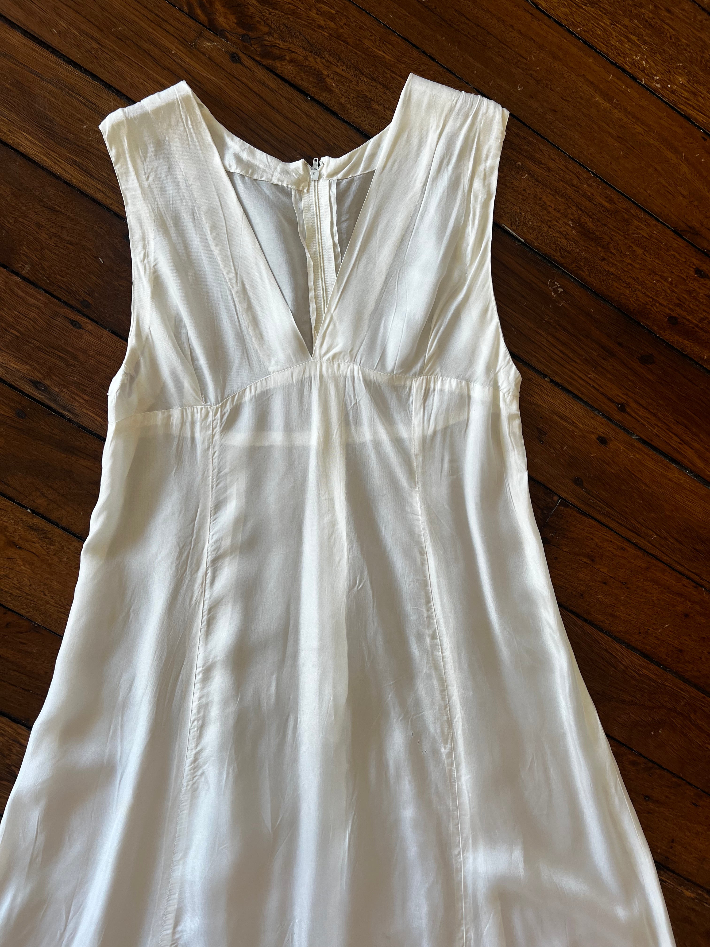 40s V Neck Lingerie Slip Dress
