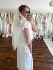 90s Elbow Length Double Tiered Veil