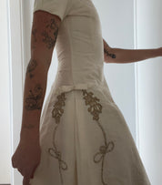 1960s Gold Embroidery Dress