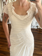 90s Vera Wang Radiating Pleated Chiffon Dress