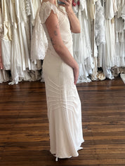 90s Vera Wang Radiating Pleated Chiffon Dress