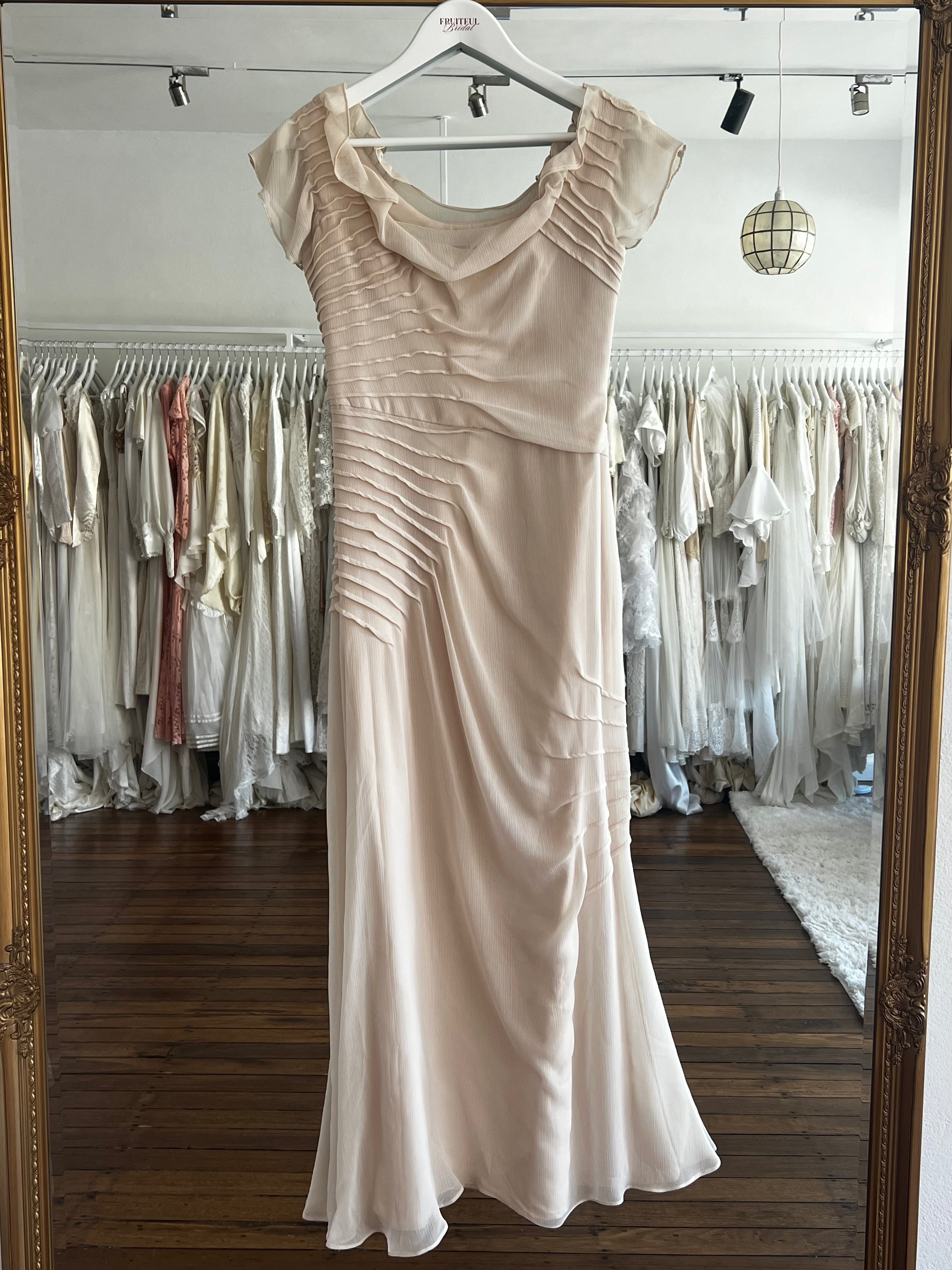 90s Vera Wang Radiating Pleated Chiffon Dress