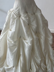 2000s Gathered Skirt and Beaded Embroidery Strapless Gown