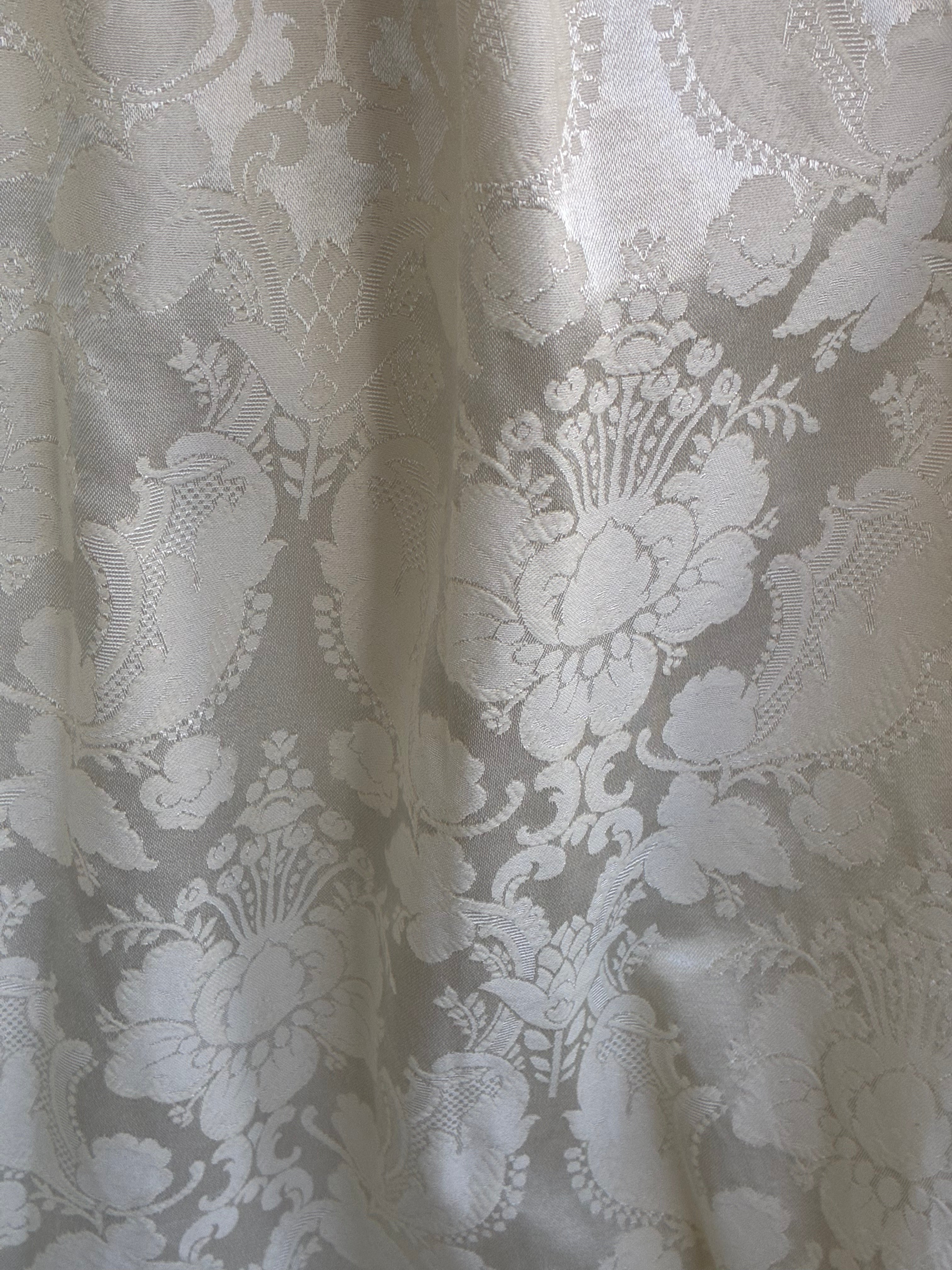 90s Strapless Drop Basque Waist Jacquard Dress