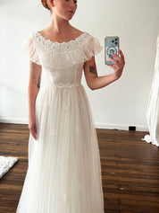70s Off-the-shoulder Tulle and Lace Fairy Dress
