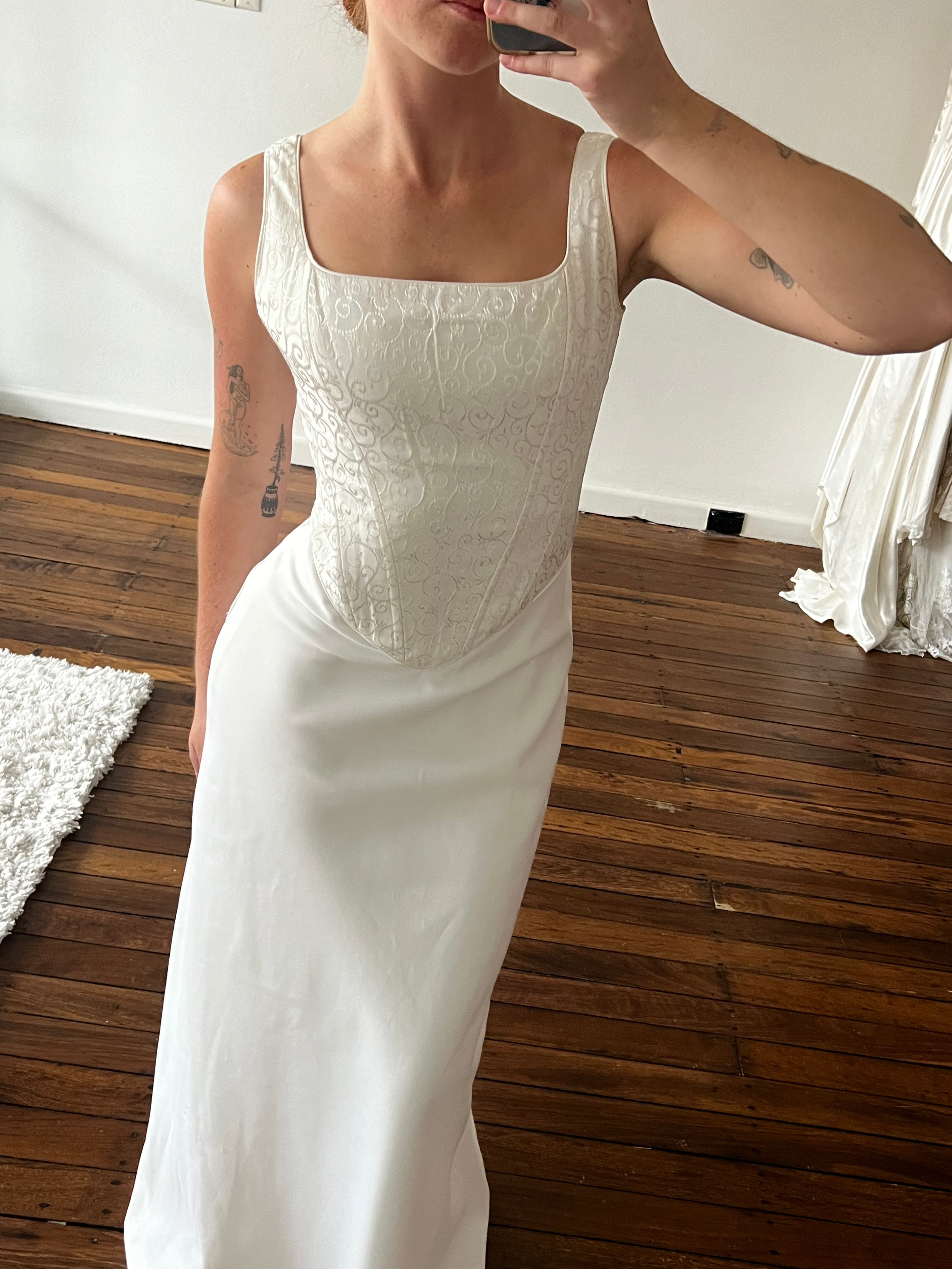 90s Jacquard Corset Dress