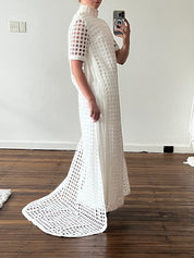 60s Space Age Guipure Lace Shift Dress