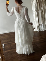 80s Long Sleeve Lace Fairy Dress