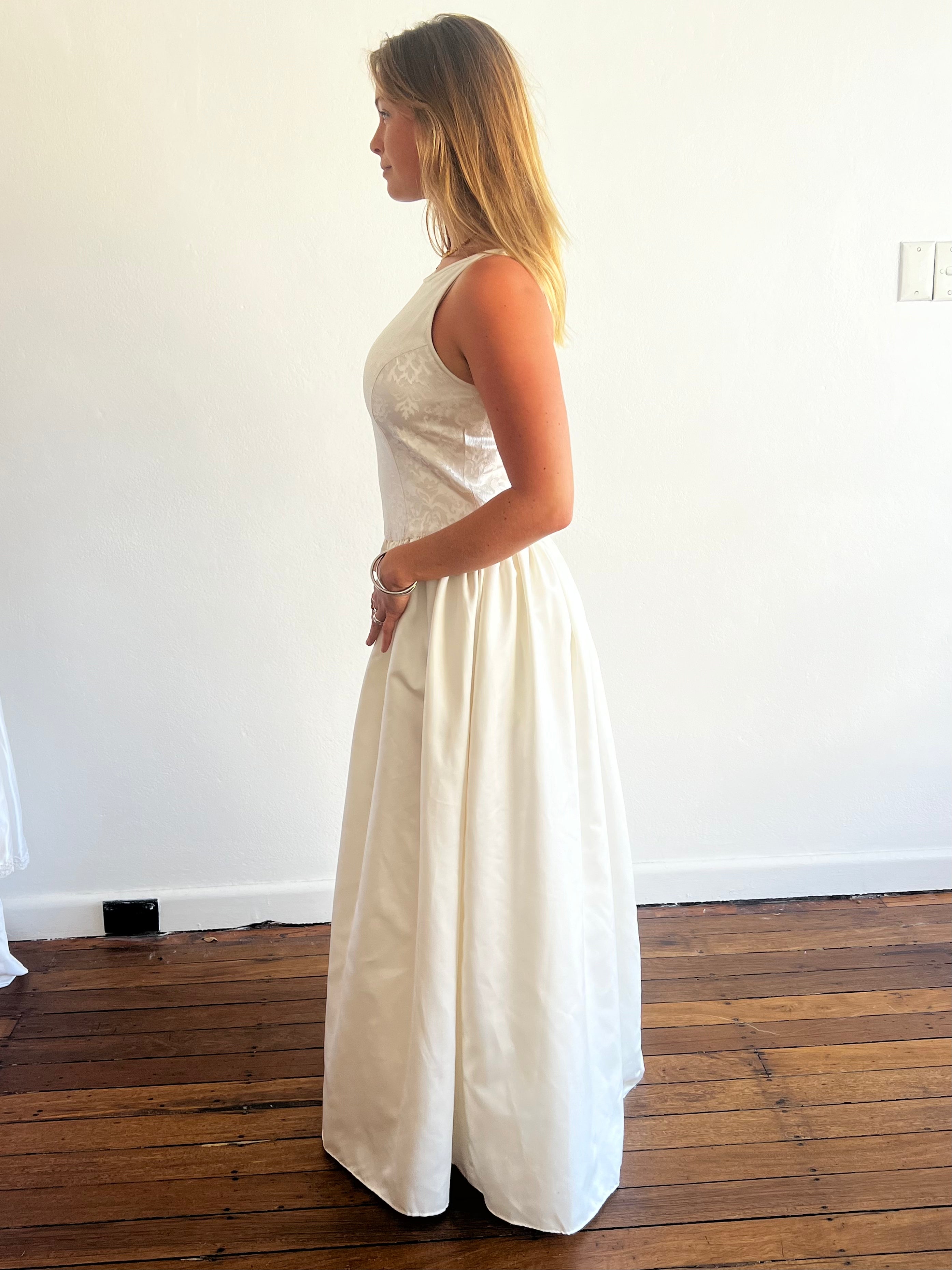 90s Gunne Sax by Jessica McClintock Brocade Bodice Dress