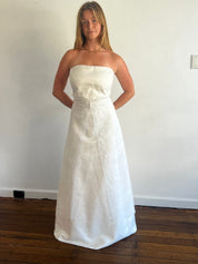 90s Strapless Embroidered Empress Dress