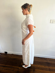 90s Beaded Lace Detail Qipao Dress