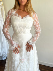 70s Lace High Neck Tiered Ruffle Detail Dress