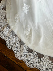 y2k Strapless Lace Appliqué Belted Mermaid Dress