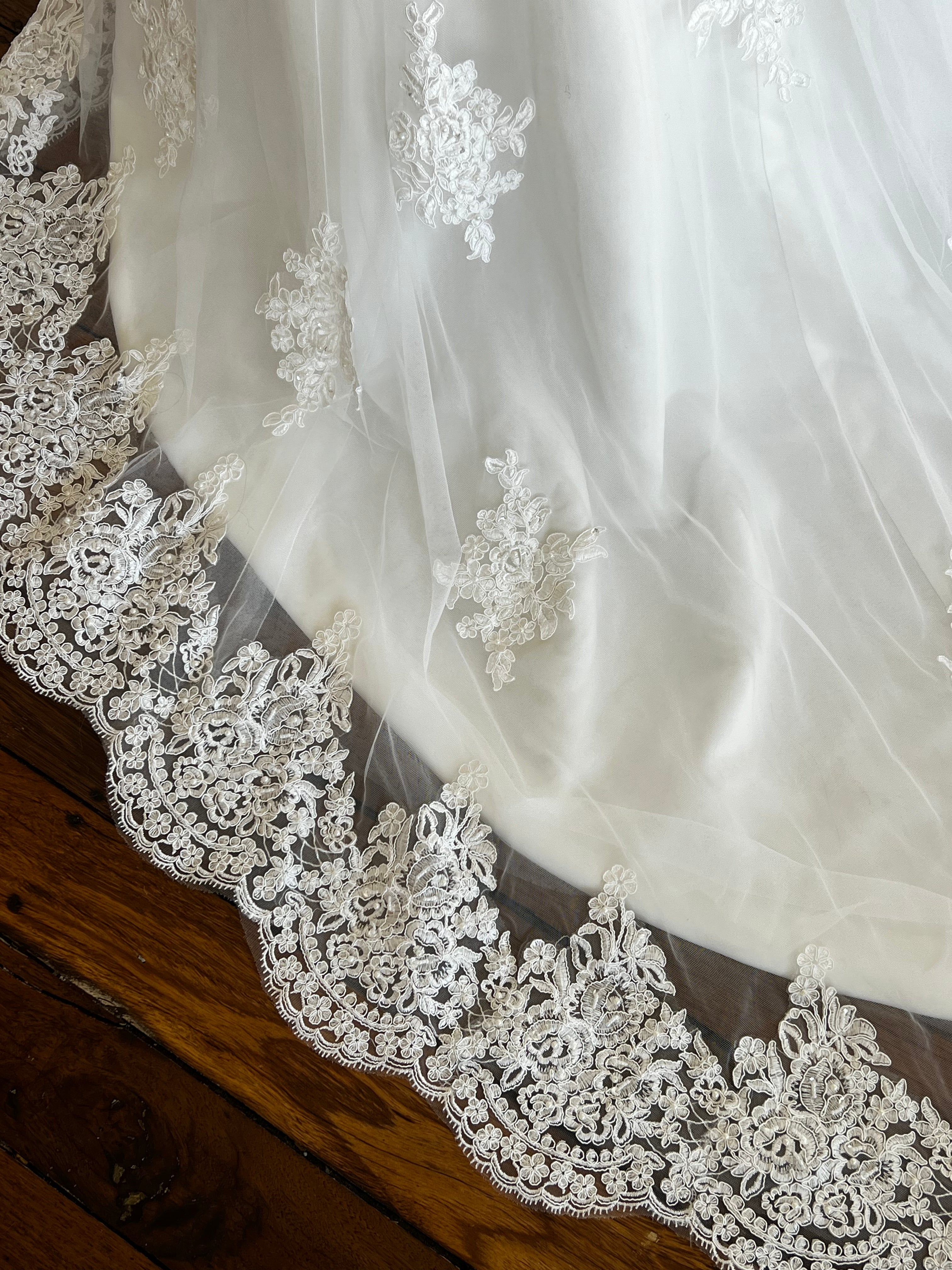 y2k Strapless Lace Appliqué Belted Mermaid Dress