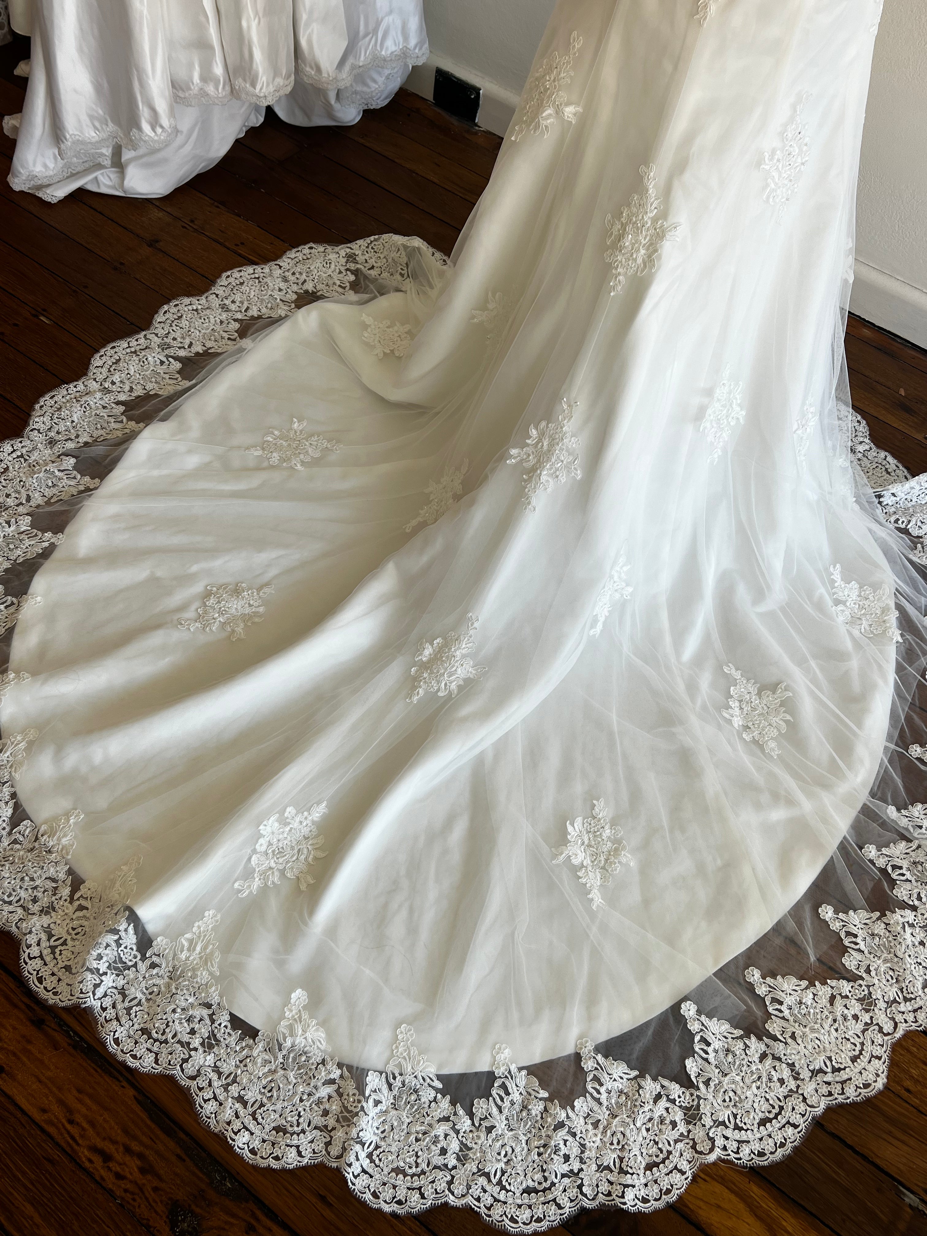 y2k Strapless Lace Appliqué Belted Mermaid Dress