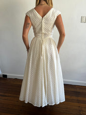 1959 Scallop Embroidered Organza Dress