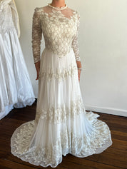 1947 Gold-work Lily Silk Net Dress