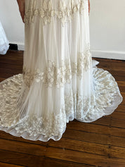 1947 Gold-work Lily Silk Net Dress