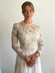 1947 Gold-work Lily Silk Net Dress