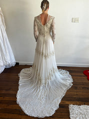 1947 Gold-work Lily Silk Net Dress