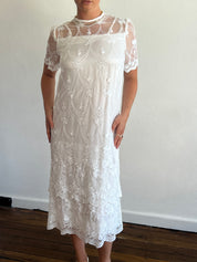 80s Does 20s Tiered Lace Flapper Dress