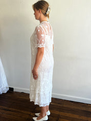 80s Does 20s Tiered Lace Flapper Dress