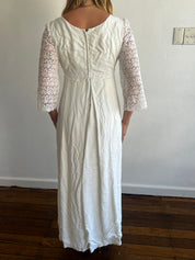 60s Guipure Lace Detail Front Yoke Dress