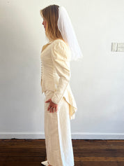 90s Raw Silk Skirt Suit Set
