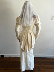 90s Raw Silk Skirt Suit Set