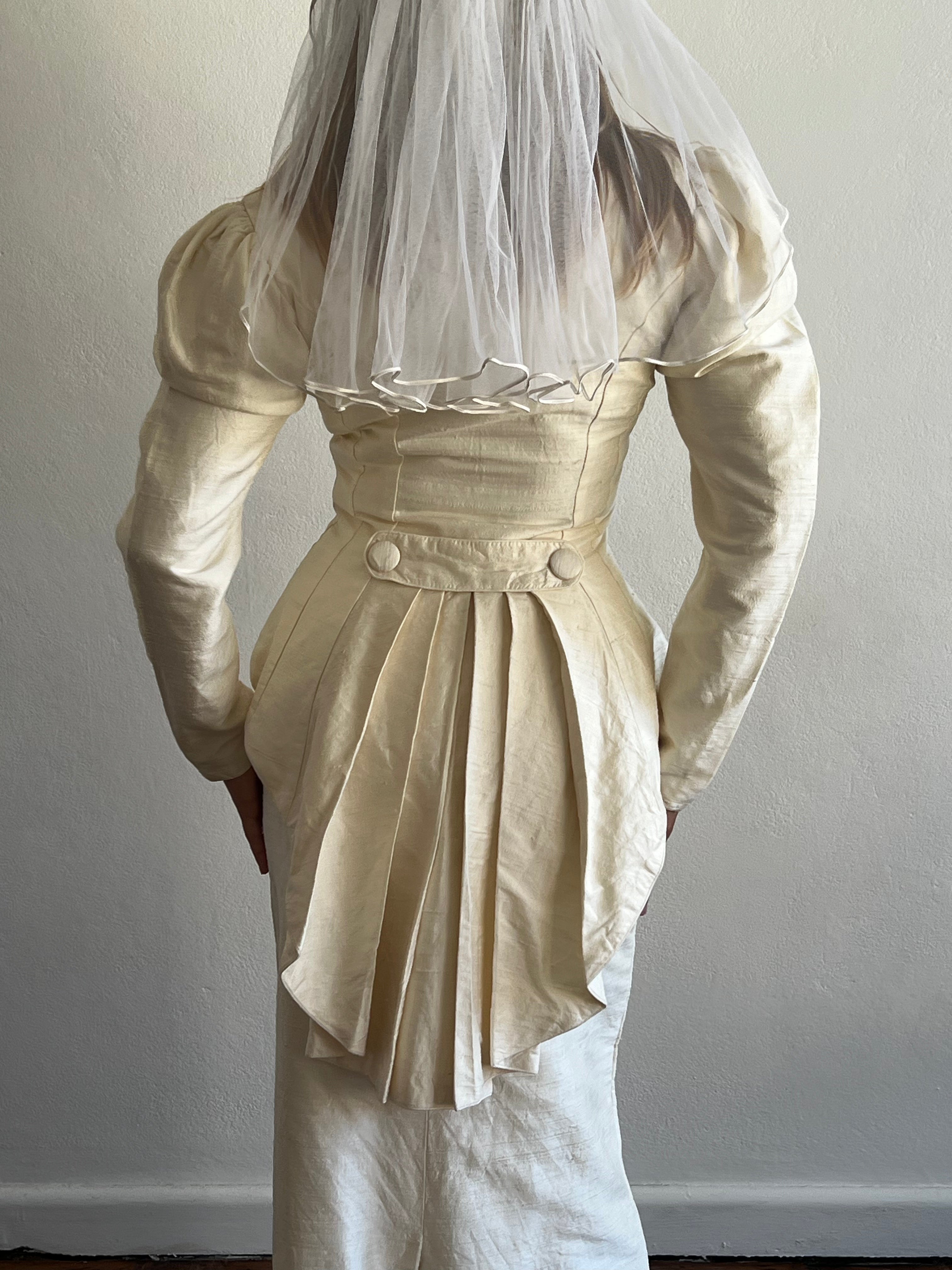 90s Raw Silk Skirt Suit Set