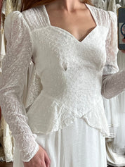 40s Broderie Anglaise Bodice and Silk Net Skirt Dress