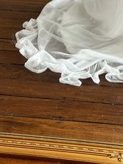 40s Broderie Anglaise Bodice and Silk Net Skirt Dress